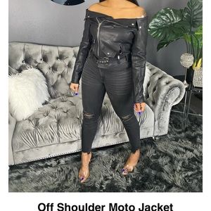 Off the shoulder Moto Jacket